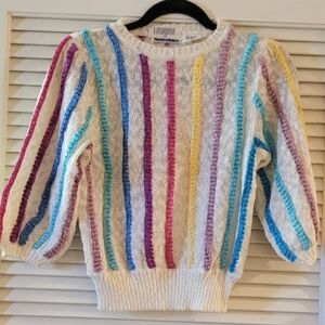 SOLD! Vintage I.Magnin Rainbow Striped Sweater